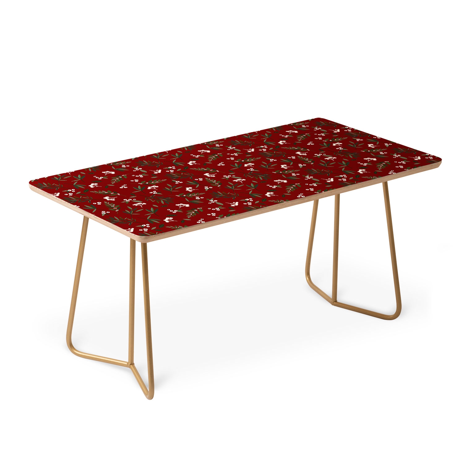 Nordic Olive Red by Iveta Abolina - Coffee Table Black Aston Legs - Image 2
