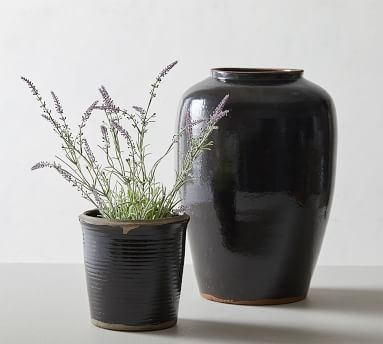 Burke Ceramic Vase - Black - Image 2
