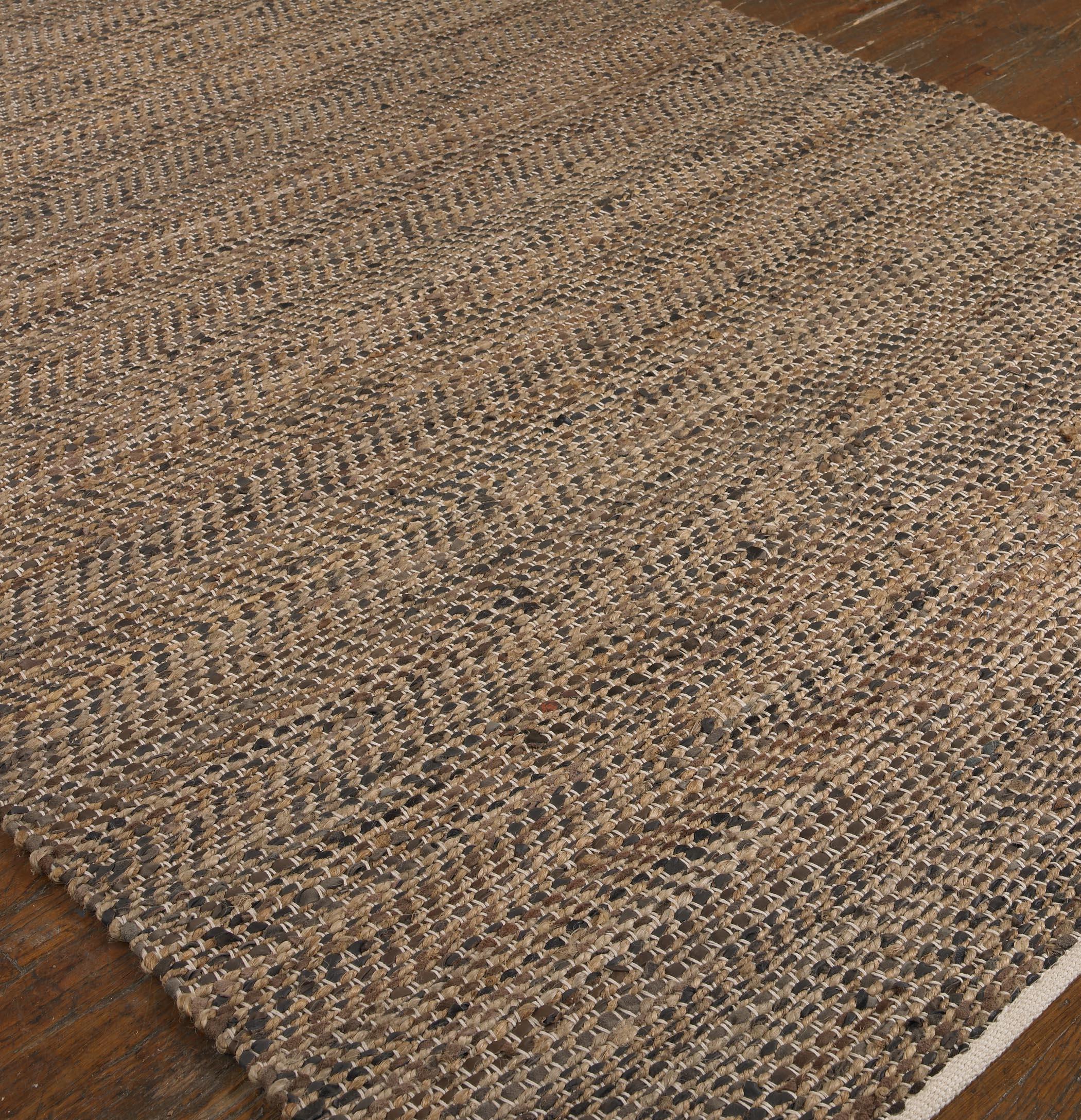 Tobais 5 X 8 Rescued Leather & Hemp Rug - Image 2