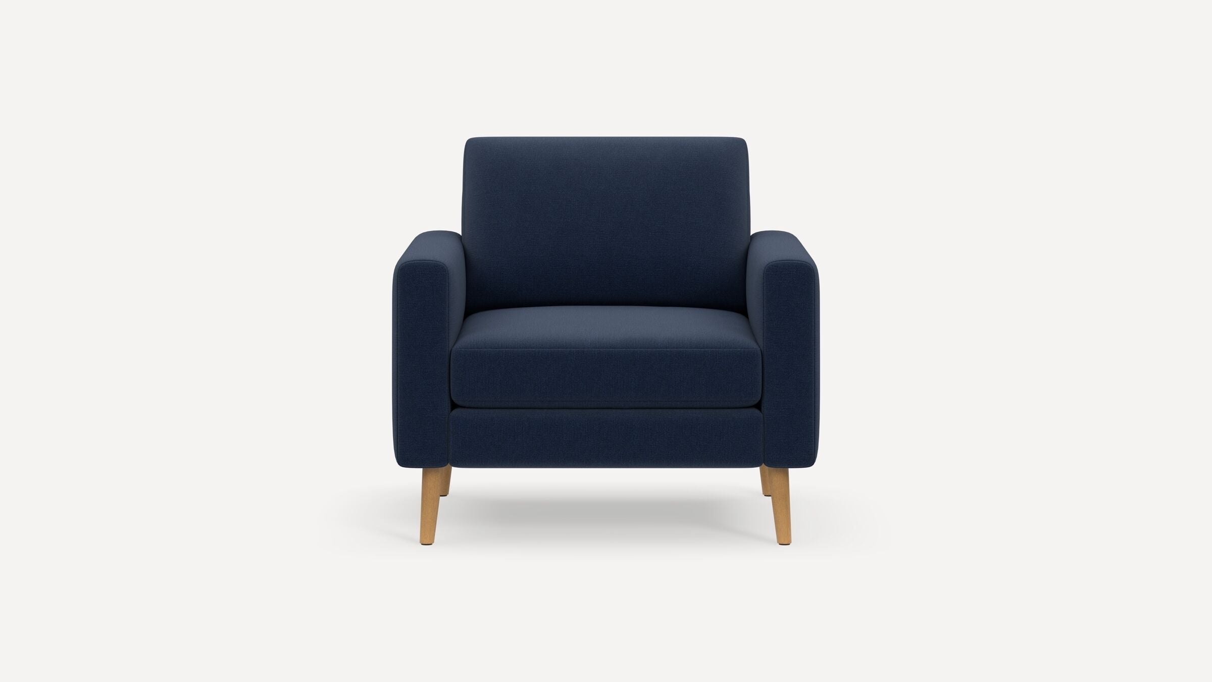 Nomad Armchair - Navy Blue - Performance Flatweave / Oak - Wood / Block - Image 0