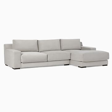 Dalton 121" Right 2-Piece Chaise Sectional, Deco Weave, Pearl Gray, Almond - Image 3