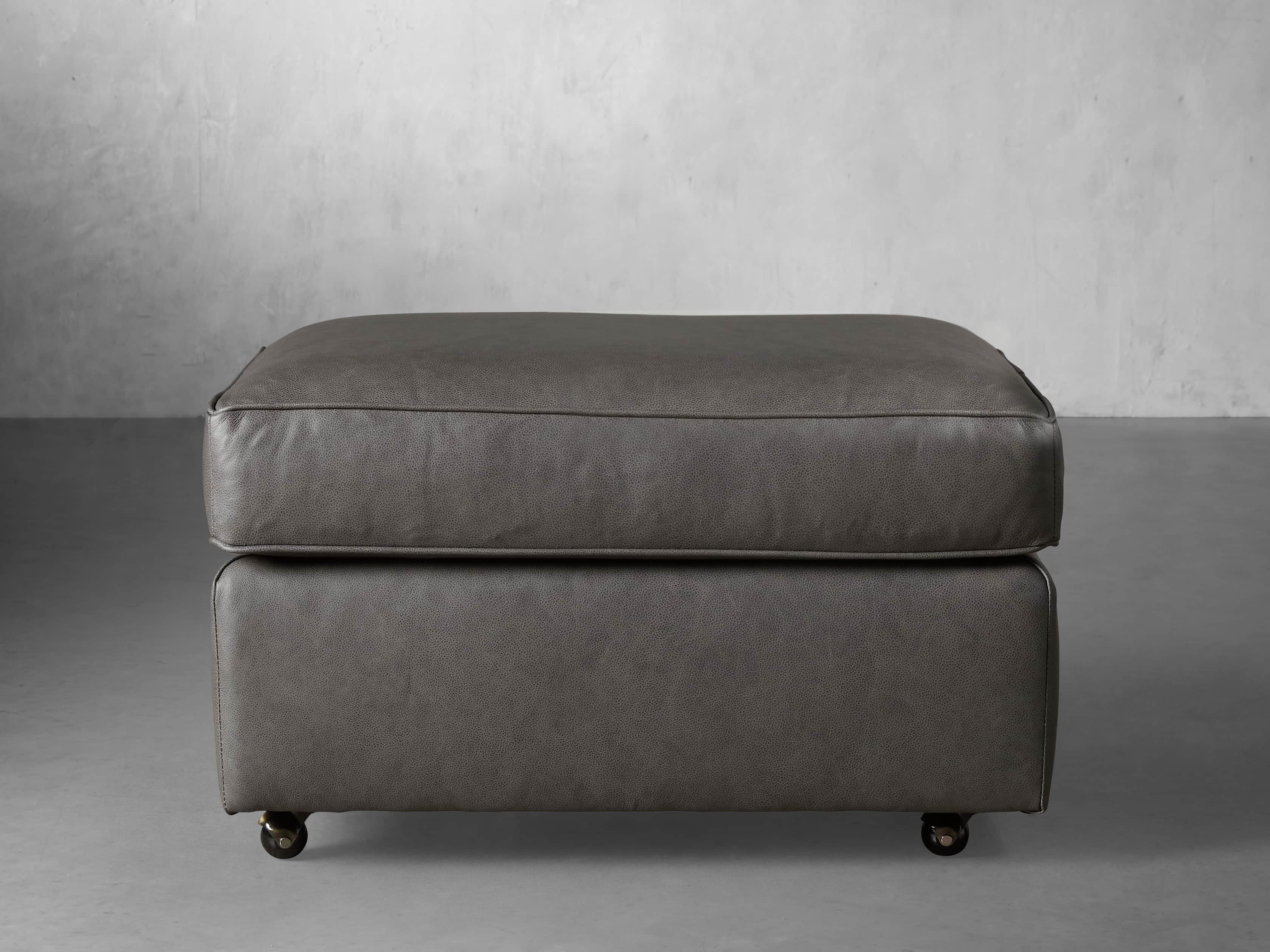 Filmore Ottoman Leather Layton Charcoal - Image 0