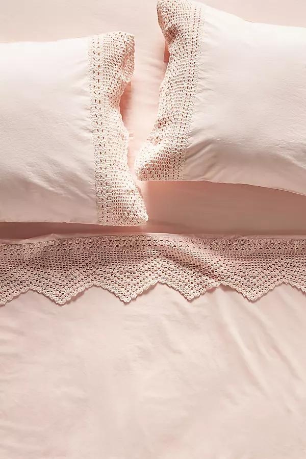 Norah Crochet Organic Percale Sheet Set - Image 0
