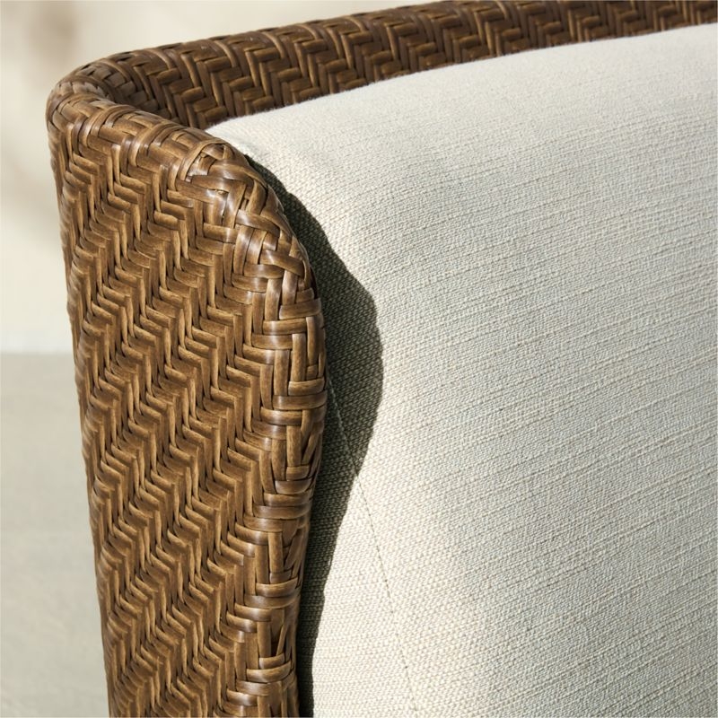 Astoria All-Weather Rattan Outdoor Sofa with Warm White Sunbrella® Cushions - Image 4