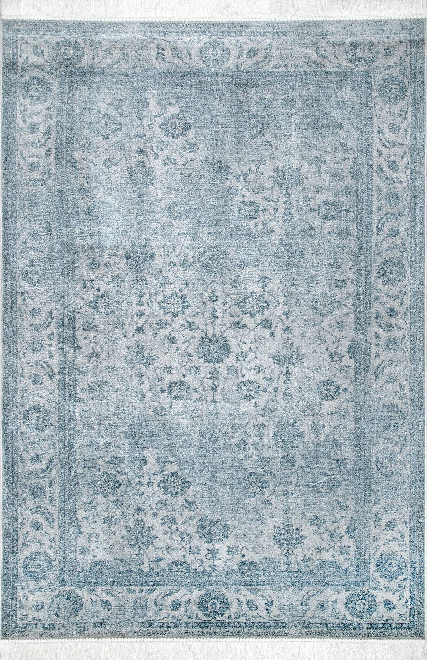 Vintage Floral Elyse Fringe Rug Area Rug - Image 1