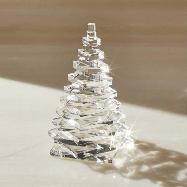 Crystal Glass Christmas Tree Figure 8.25" - Image 0
