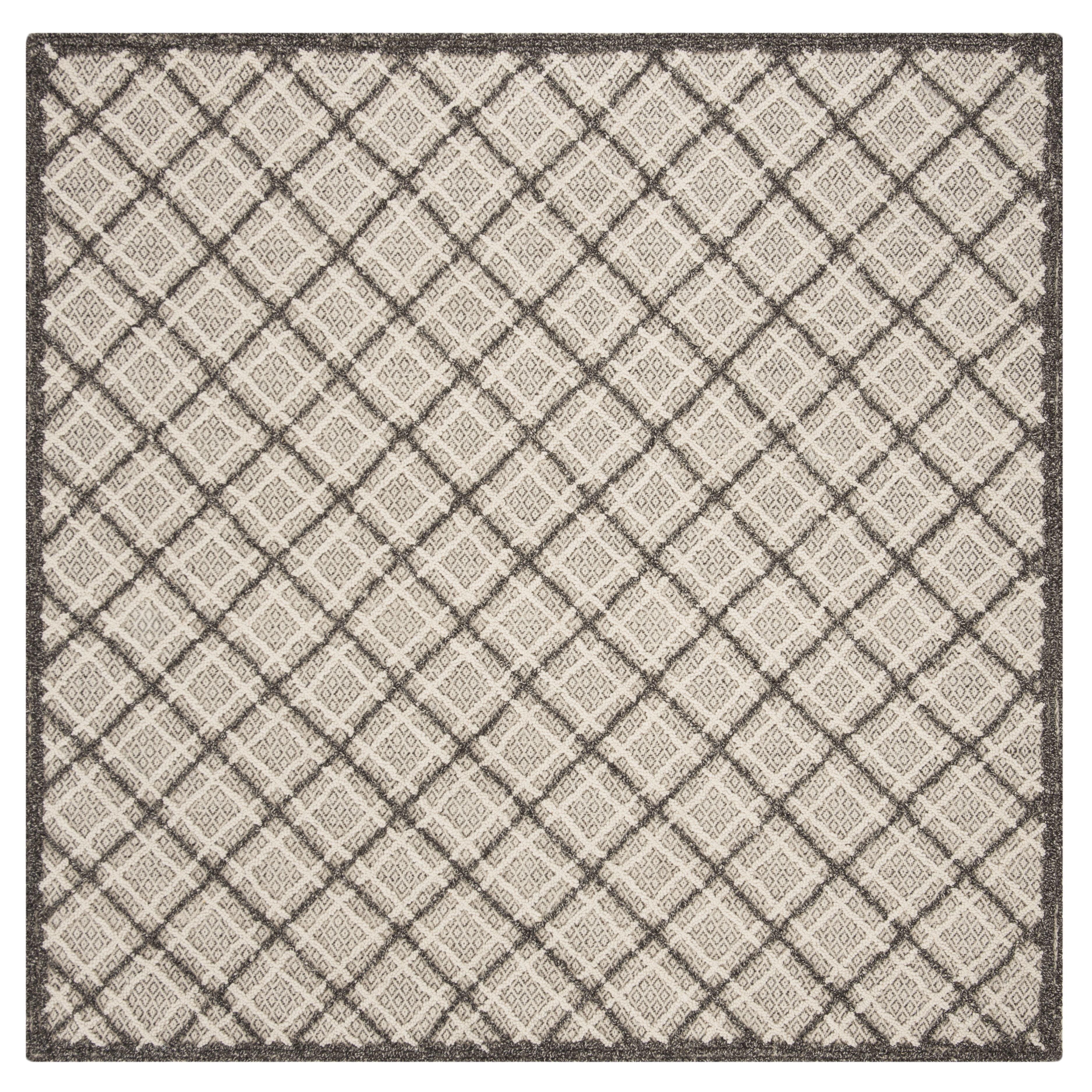Arlo Home Hand Tufted Area Rug, TRC251G, Dark Grey/Light Grey,  6' X 6' Square - Image 0