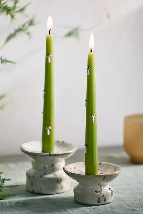 Mushroom Taper Candles, Set of 2 - Image 0