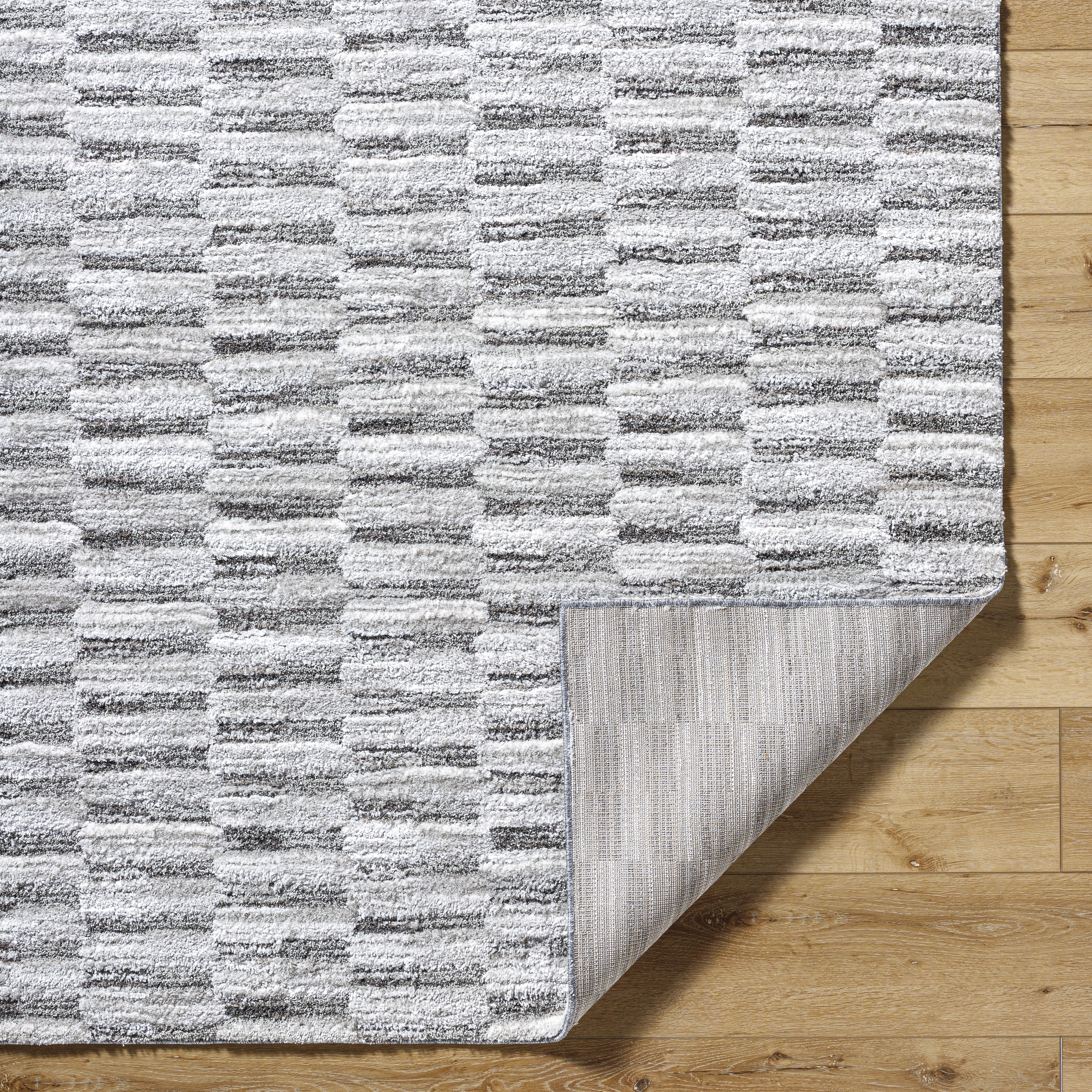 Delight Shag Gray Indoor 5'3" x 7' Machine Woven Rug - Image 3