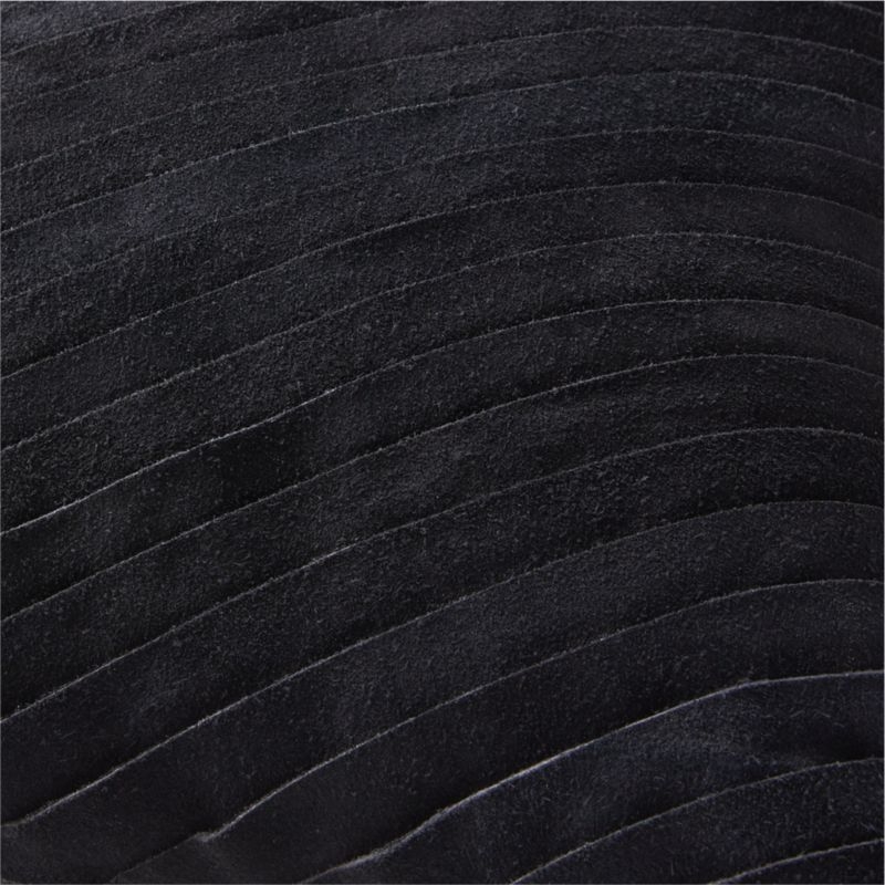 Kerro Black Woven Suede Throw Pillow Cover 18"x18" - Image 2