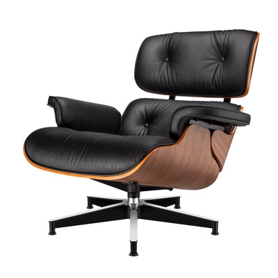 Top Leather Chaise Lounge Chair With Ottoman Heavy Duty Base Support Livingroom Swivel Lounge Chair Solid Wood Indoor Lounge - Image 1