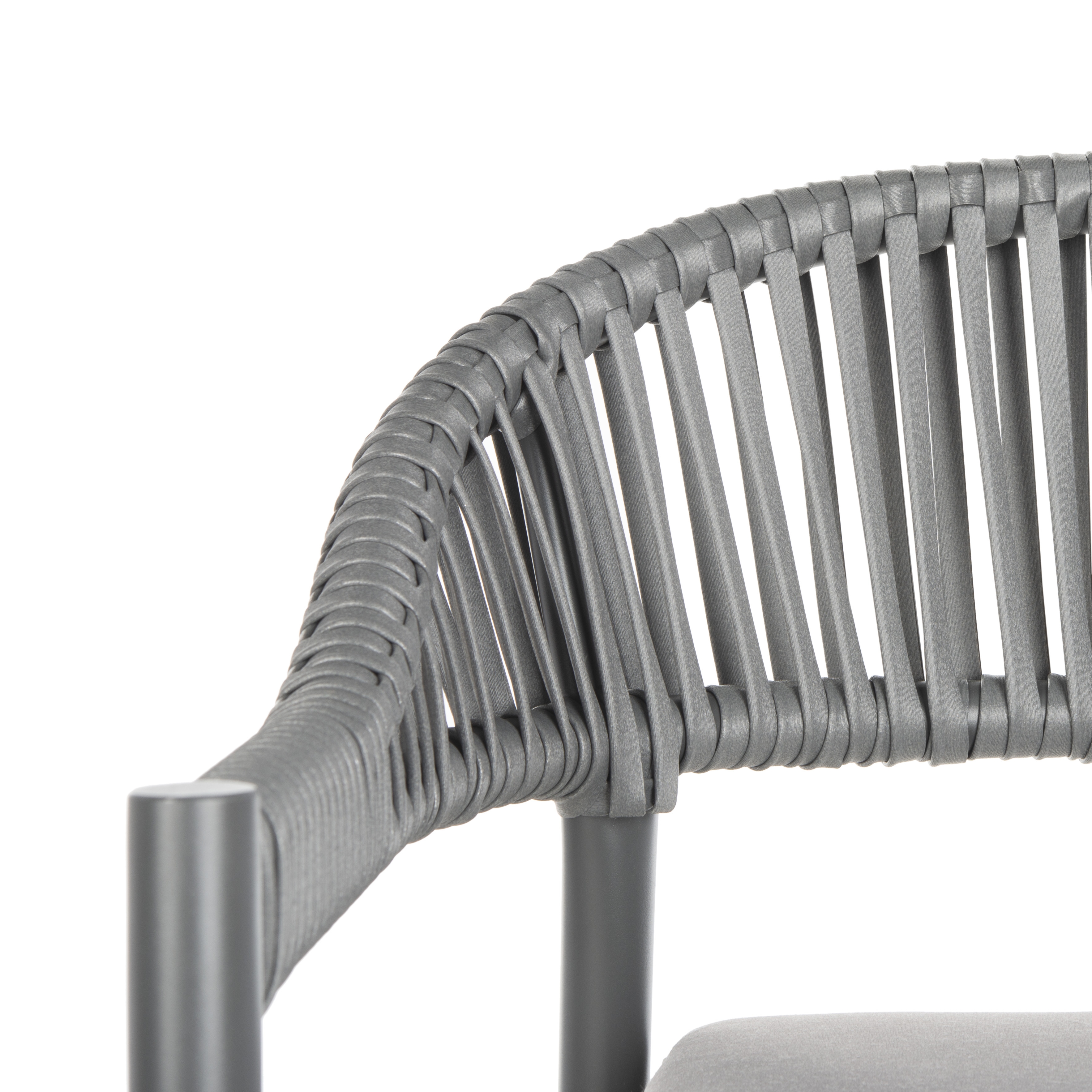 Greer Stackable Rope Chair - Grey/Grey Cushion - Safavieh - Image 1