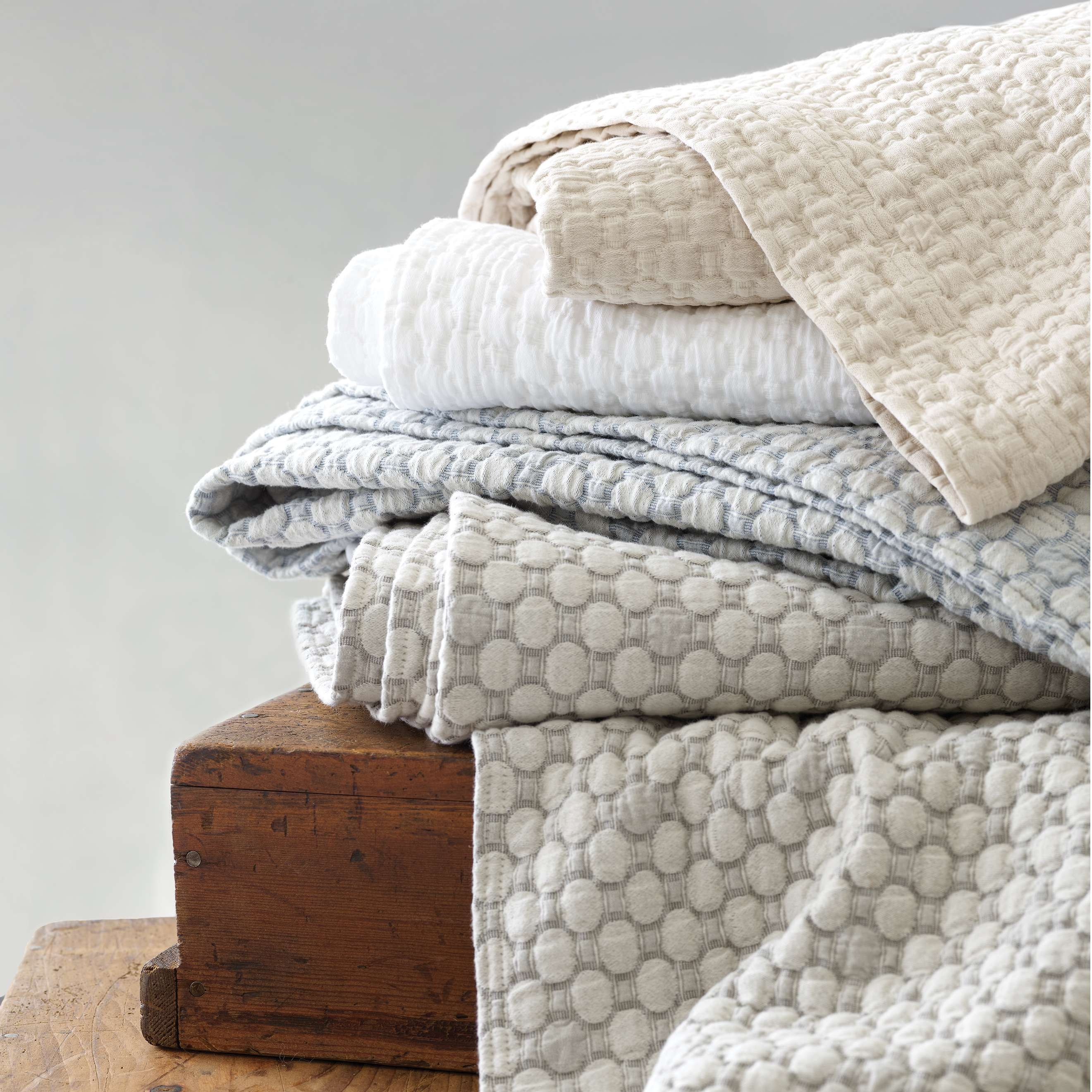 Lodi Blue Matelasse Coverlet - Image 2