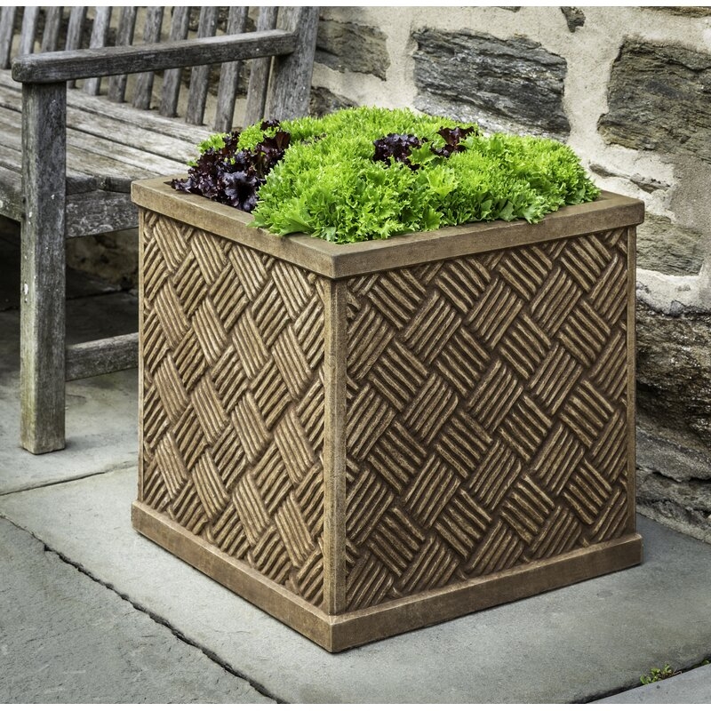  Weave Cast Stone Planter Box Color: Natural - Image 0