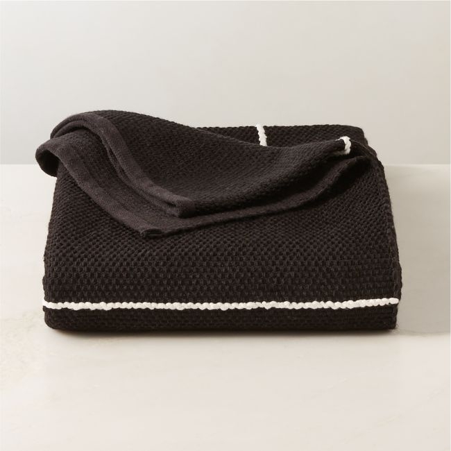 Berrini Handwoven Black Full/Queen Bed Blanket - Image 0