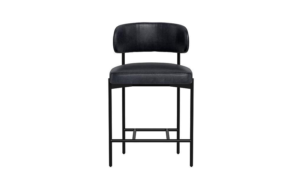 Hollis Leather Metal Framed Upholstered Counter Stool - Image 0