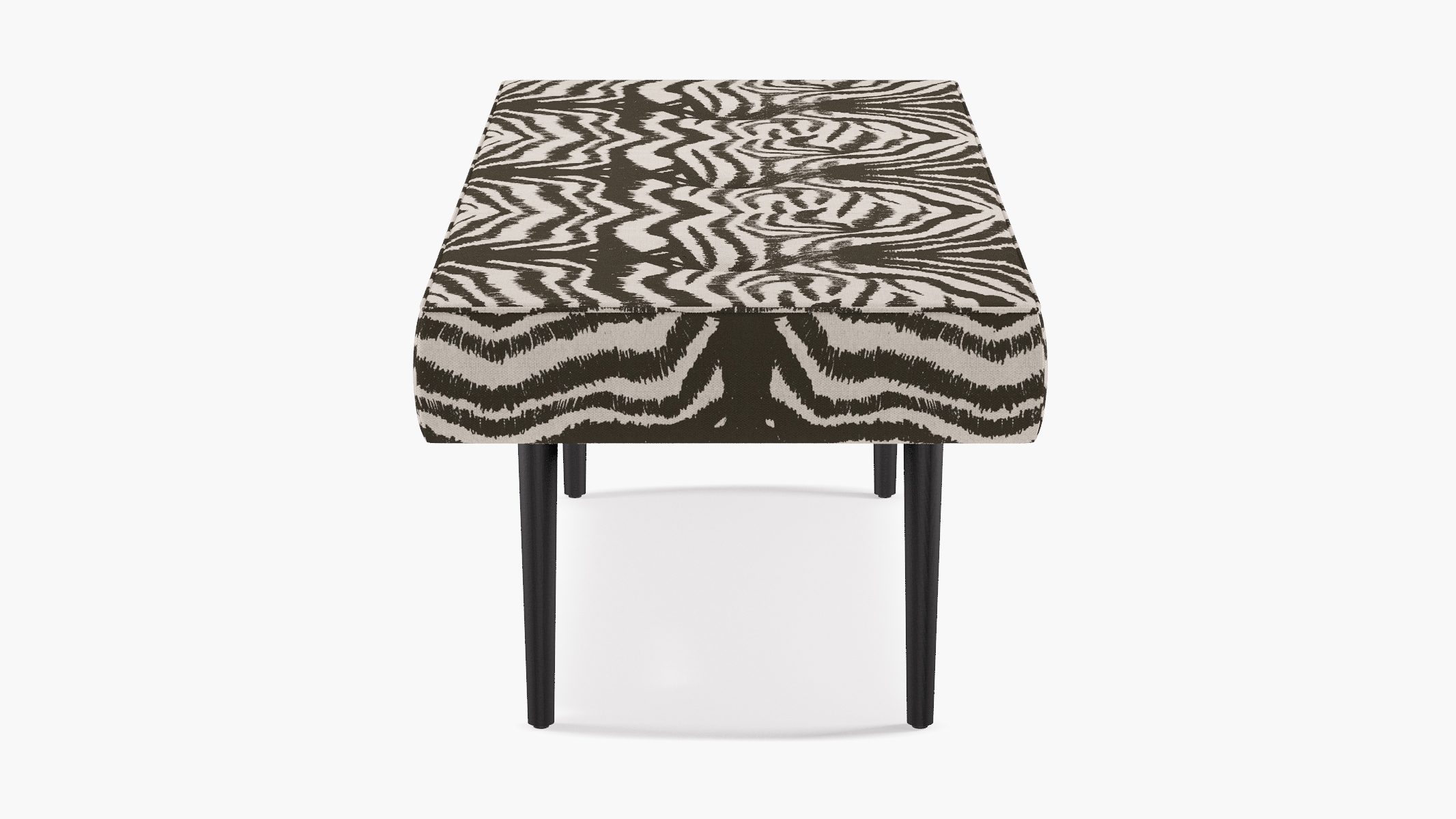 Mid-Century Bench, Zebra, Black - Image 2