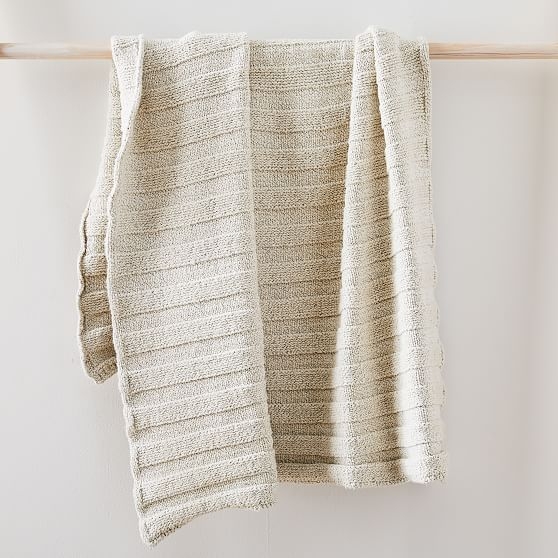 Speckle Ribbed Cotton Throw, 50"x60", Natural - Image 0