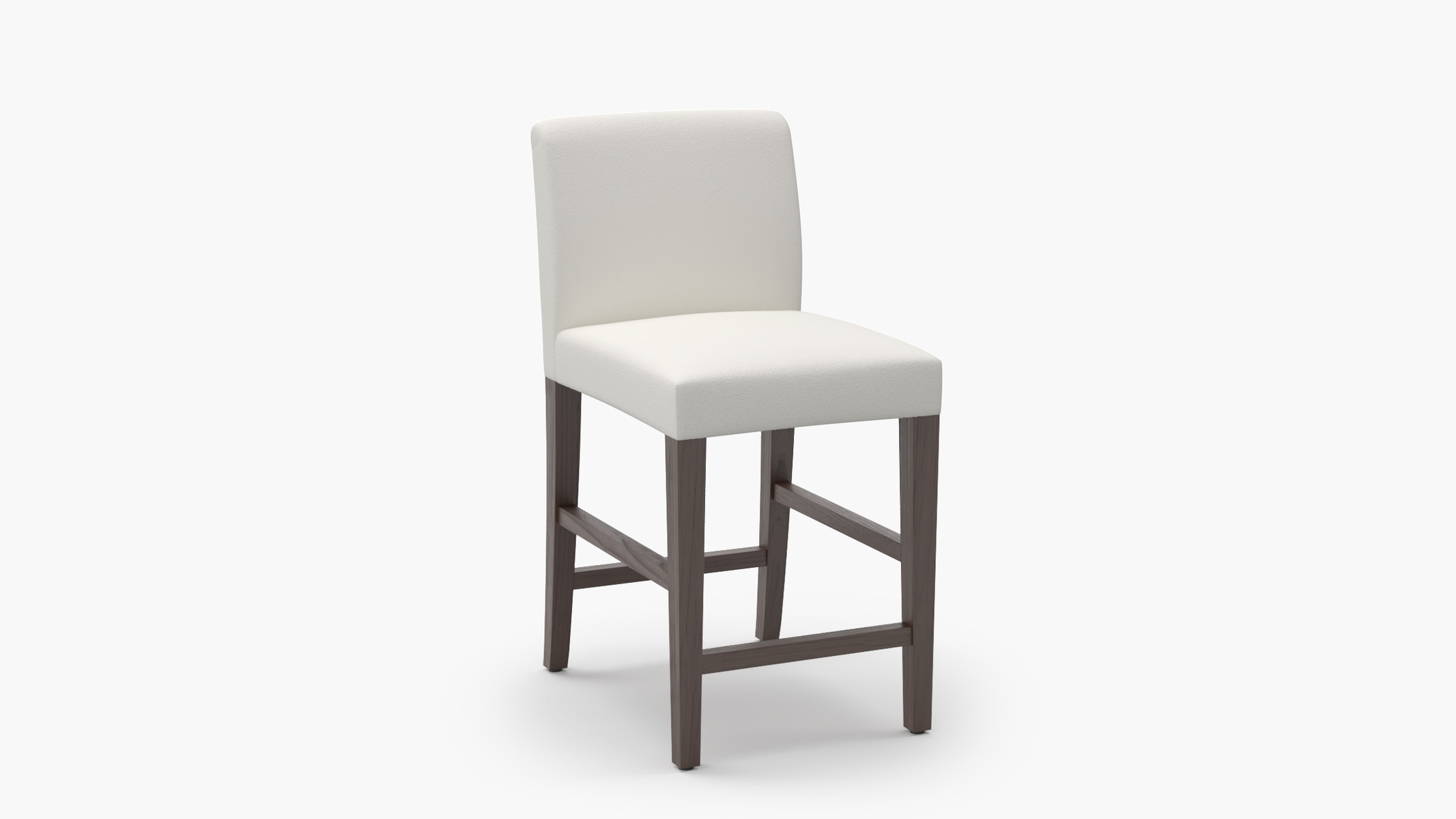 Signature Dining Counter Stool, Snow Boucle, Espresso Square Tapered Leg - Image 1