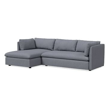 Shelter 105" Right 2-Piece Chaise Sectional, Yarn Dyed Linen Weave, graphite - Image 0