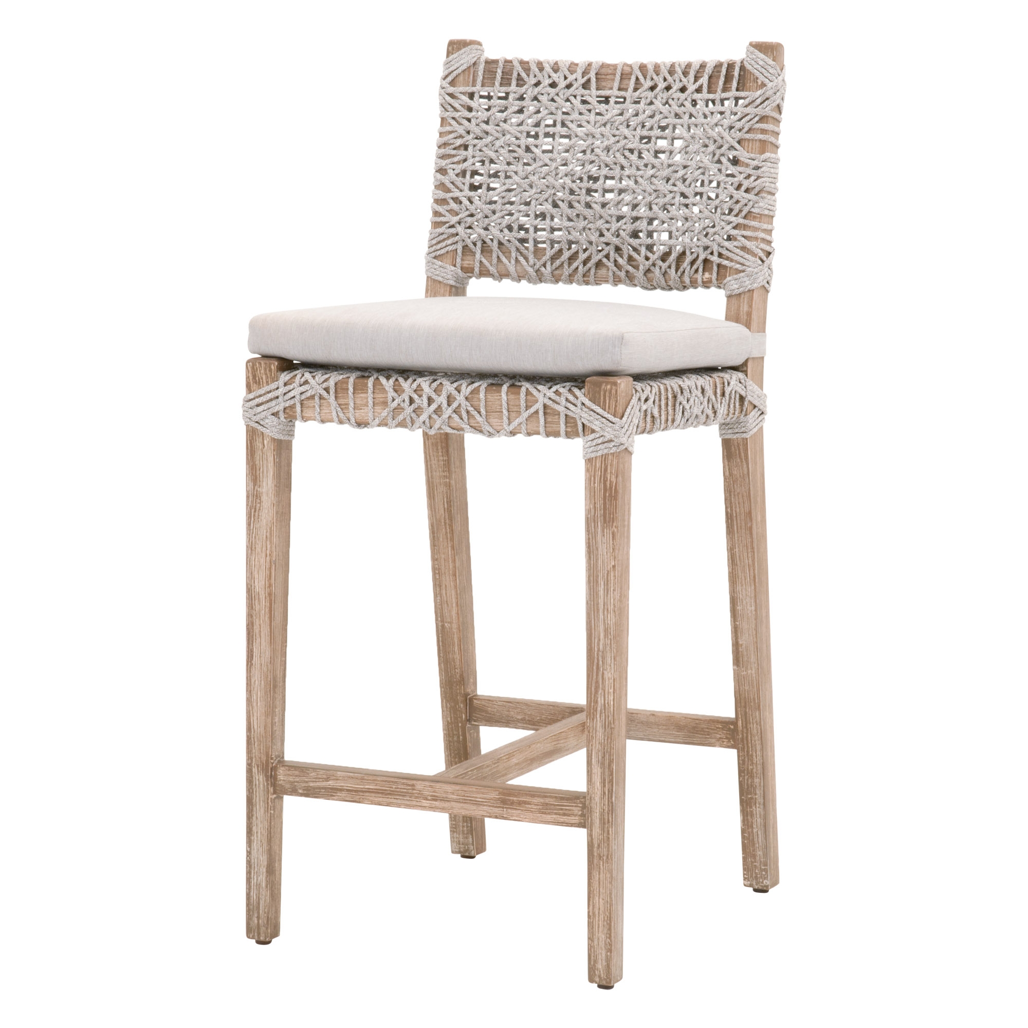 Costa Counter Stool, Taupe & White - Image 1