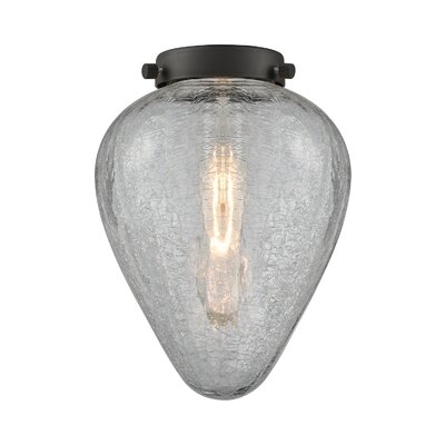 Legault 8" H Glass Novelty Pendant Shade in Clear Crackle - Image 0