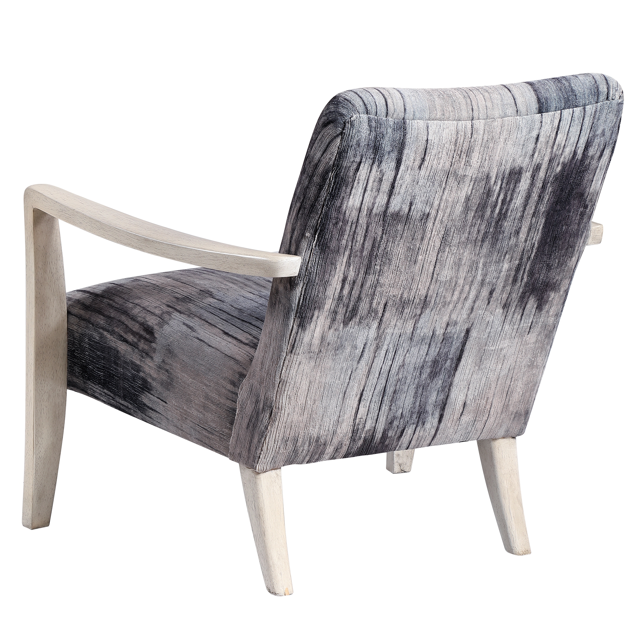 Watercolor Gray Chenille Accent Chair - Image 4