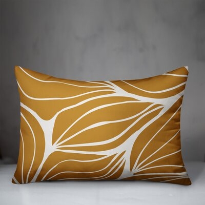 Collection 2 Modern Leaf Lines Floral Lumbar Pillow - Image 0