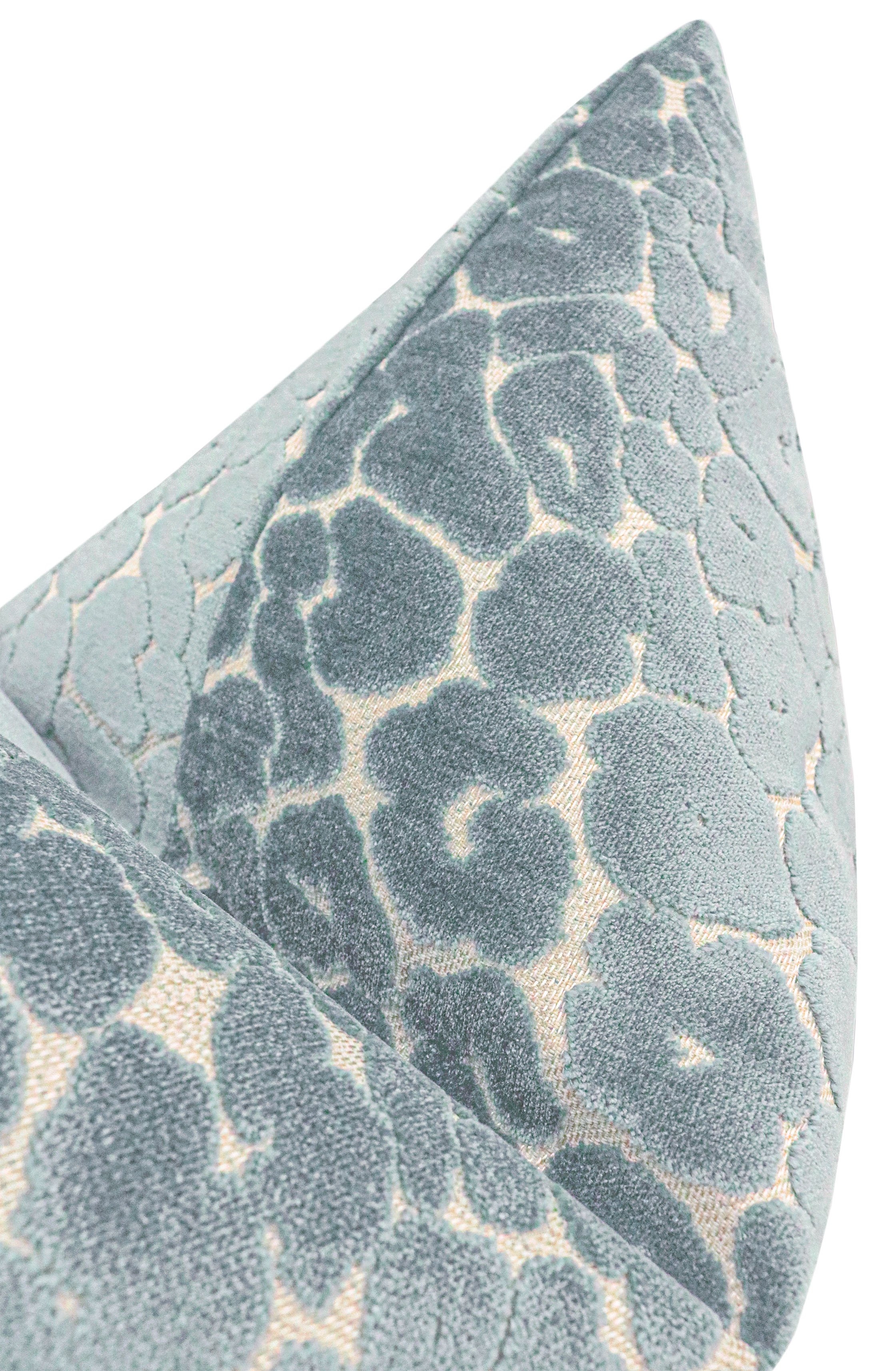 Leopard Cut Velvet // Cerulean Blue - 20" X 20" - Image 2