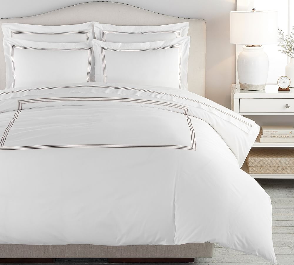 Grand Organic Percale Duvet Cover, King/Cal. King, Simply Taupe - Image 0