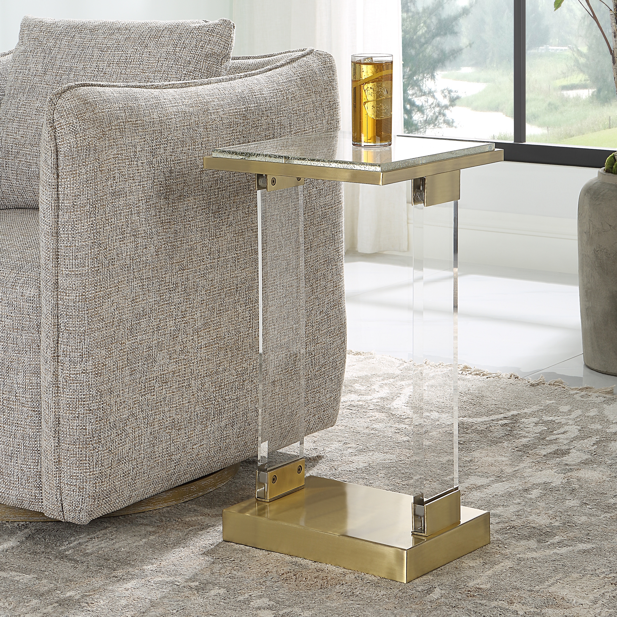 Muse Seeded Glass Accent Table - Image 2