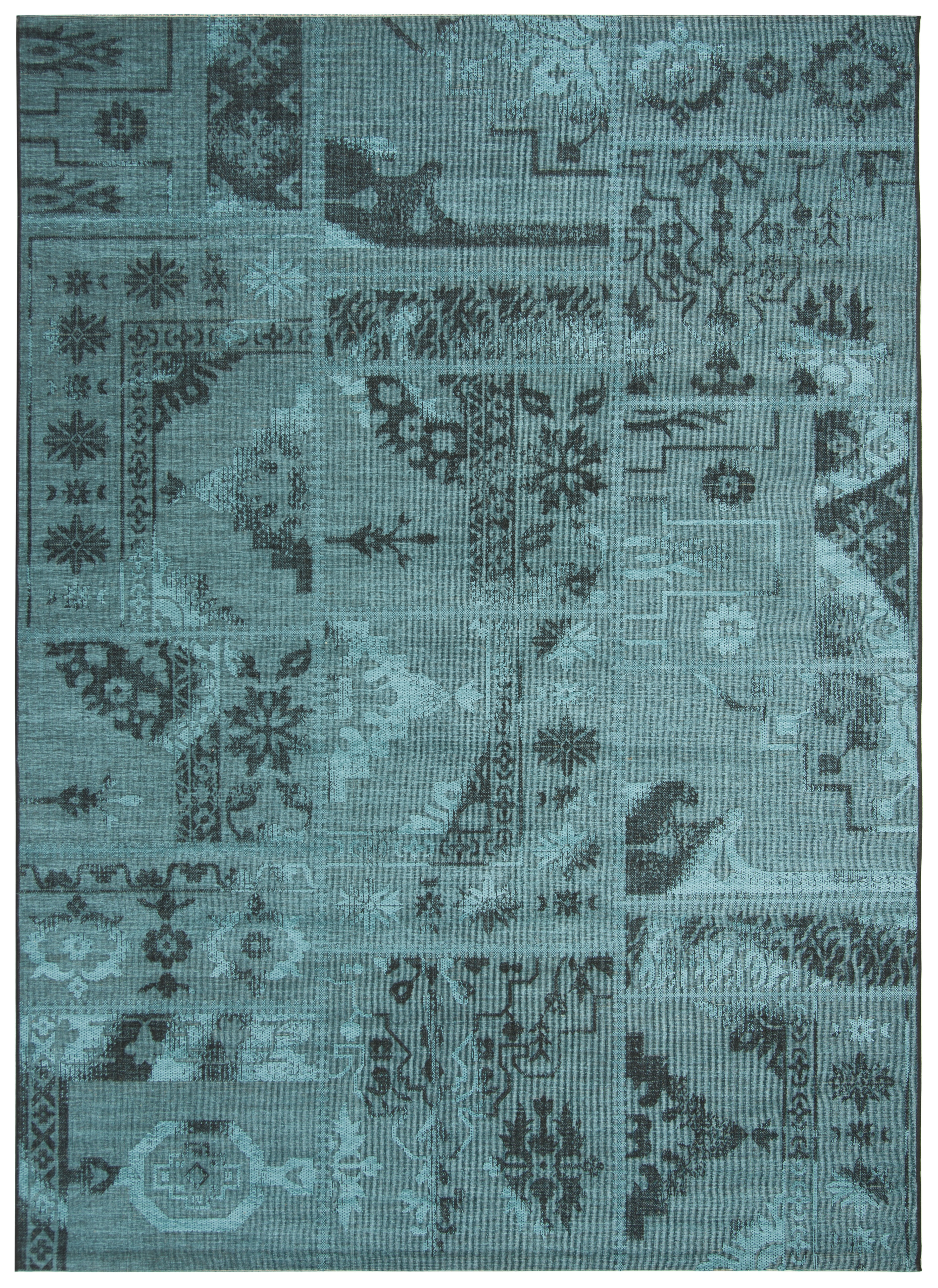 Arlo Home Woven Area Rug, PAL121-56C4, Black/Turquoise,  8' X 11' - Image 0