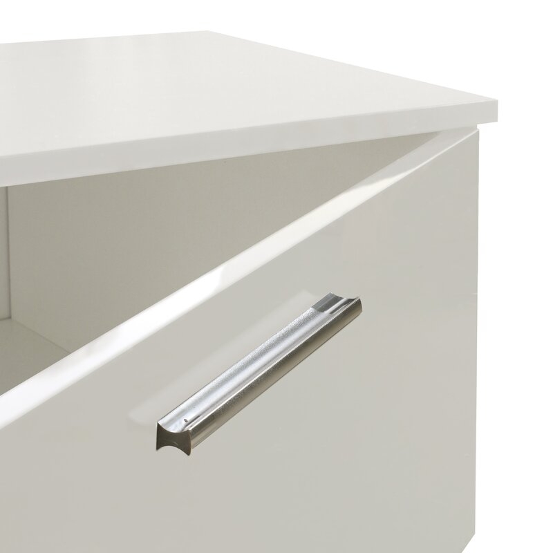 TV Stand with 2 Storage Cabinets, White - Image 5