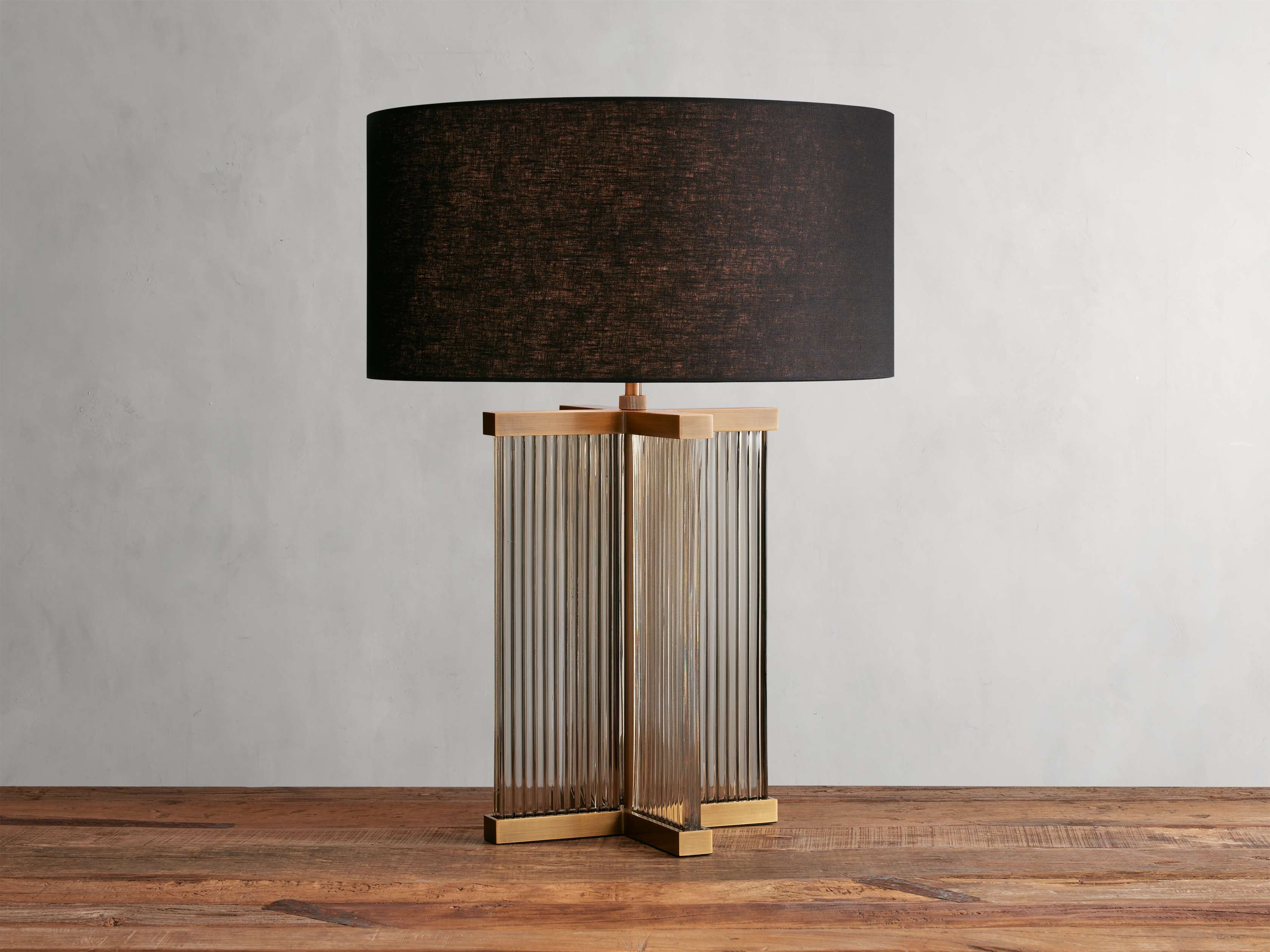 Delsie Table Lamp in Glass Brass /Smoke Black - Image 0