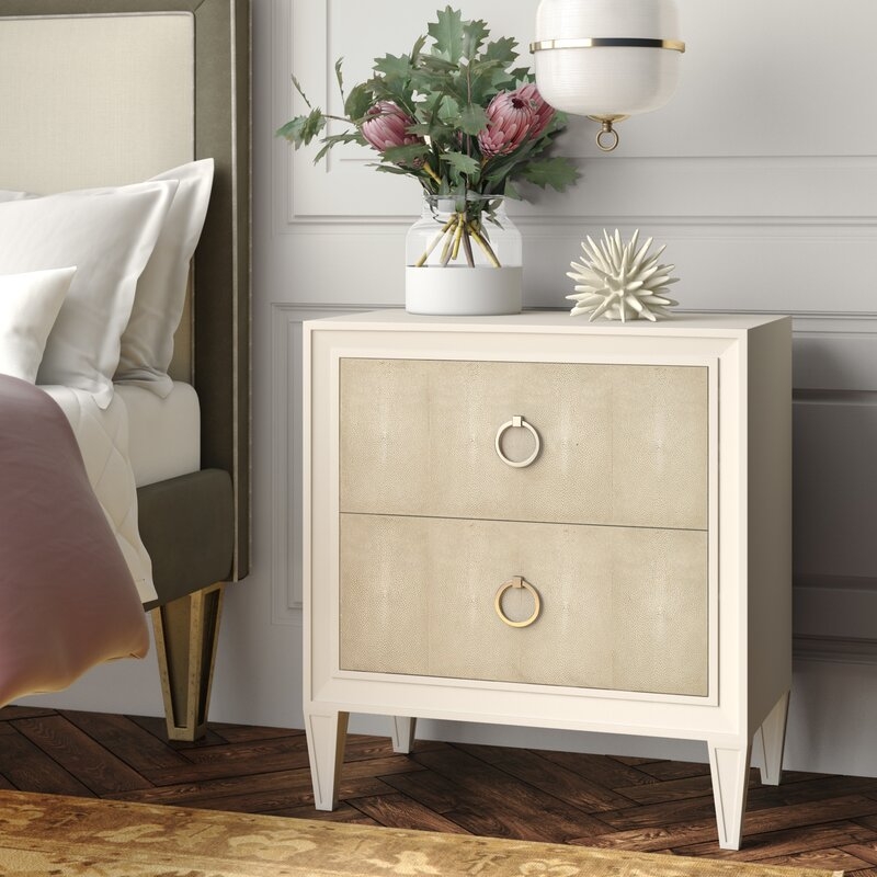 Century Monarch Taylor 2 - Drawer Solid Wood Nightstand in Ivory - Image 0
