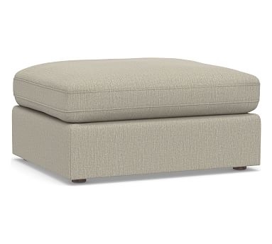 PB Air Roll Arm Upholstered Sectional Ottoman, Down Blend Wrapped Cushions, Chenille Basketweave Pebble - Image 0