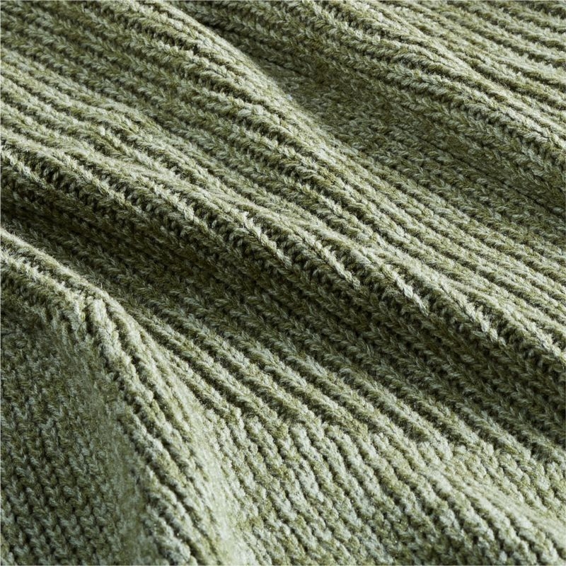 Equinox 70"x55" Verte Green Sweater Knit Throw Blanket - Image 1