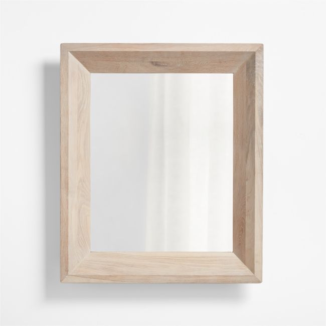 Solomon Rectangular Whitewashed Wood Wall Mirror - Image 0