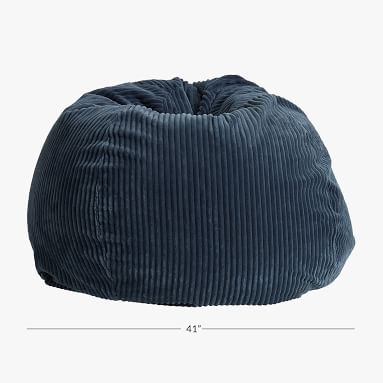 Midnight Chamois Bean Bag Chair, Slipcover + Insert - Image 2