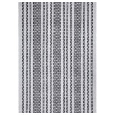 Caitlan Striped Flatweave Black Indoor / Outdoor Area Rug - Image 0