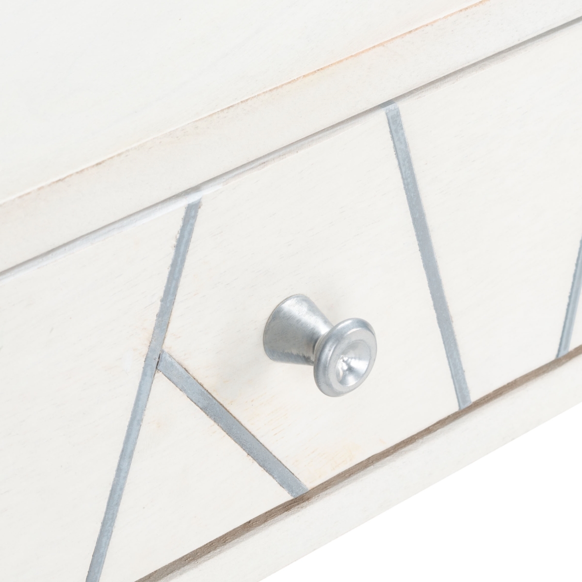 Marigold Desk - White Washed / Silver - Safavieh - Image 3