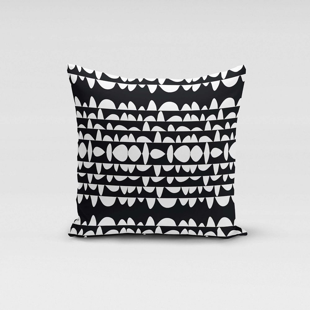 Rochelle Porter Design Humpday Black Pillow Cover, Cotton, Black & White, 18"x18" - Image 0