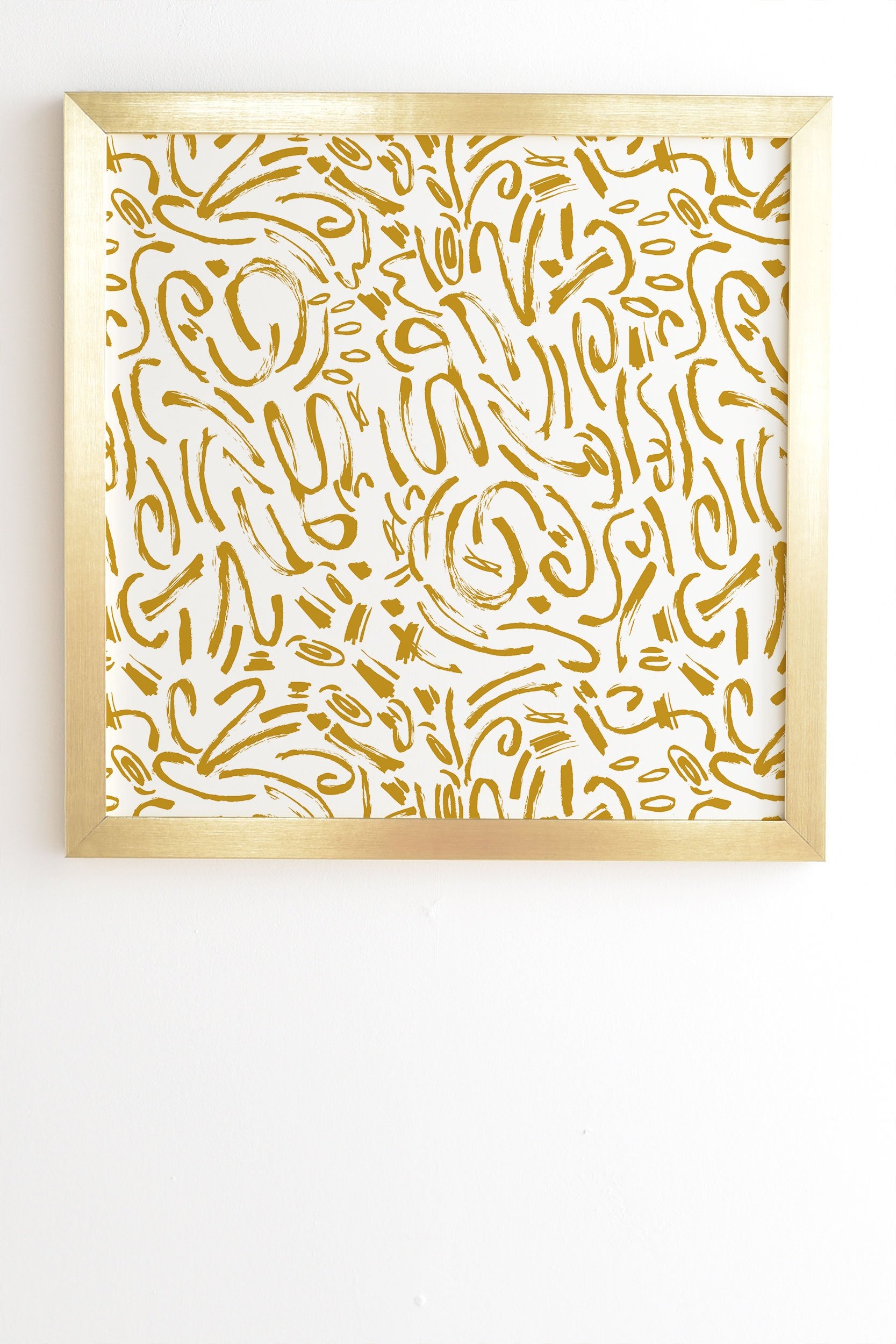 Marta Barragan Camarasa Wildness abstract brushstrokes Gold Framed Wall Art - 20" x 20" - Image 1