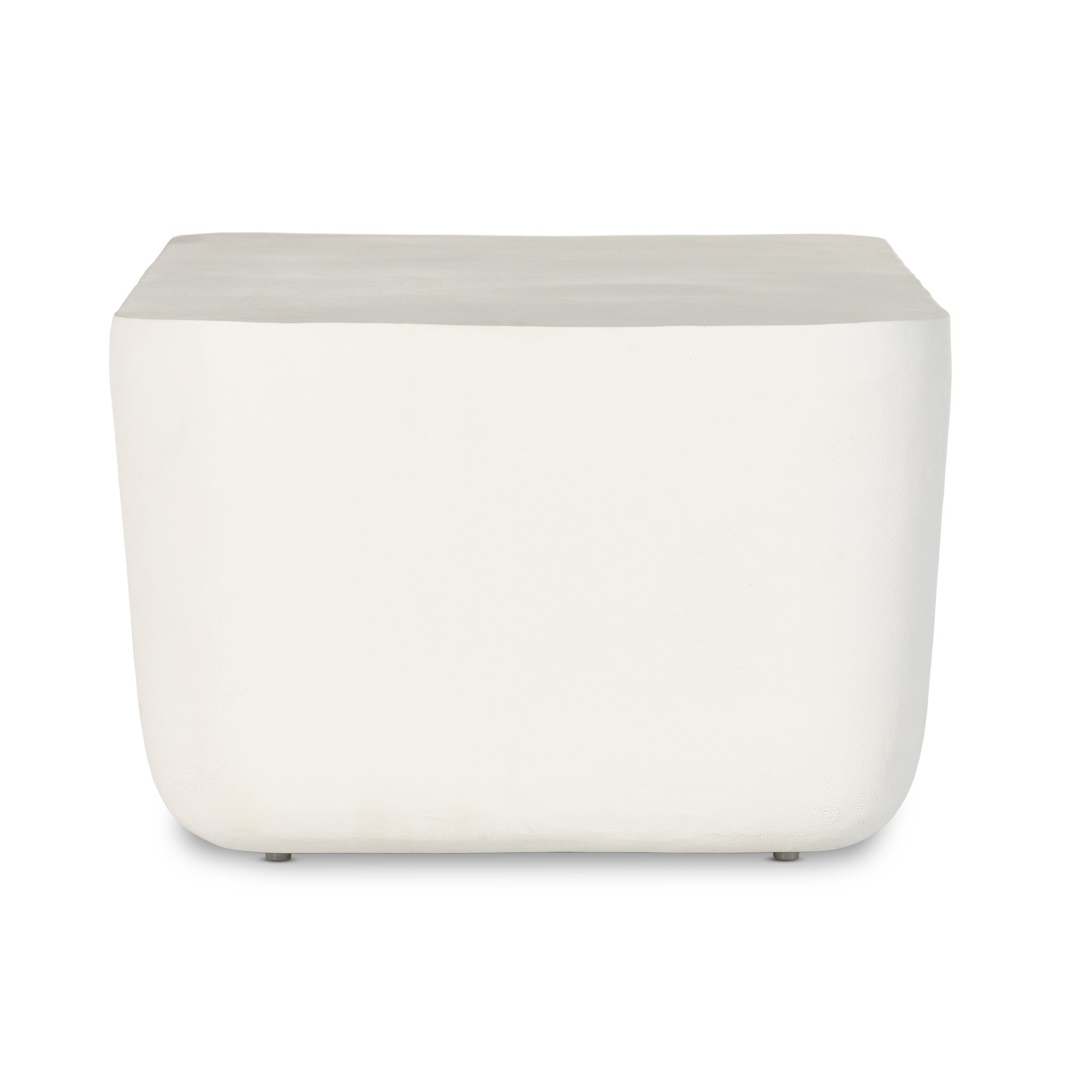 Basil Outdoor Rectangular Coffee Table - Matte White Cast Aluminum - Image 5