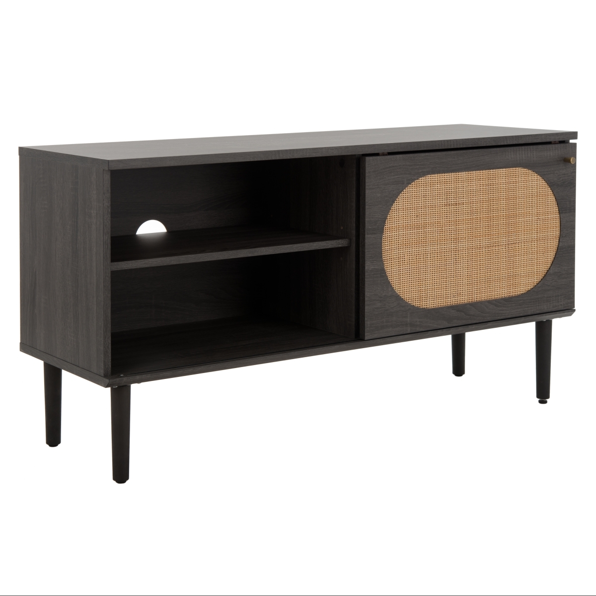 Claude 1 Door 2 Shelf Media Stand - Distressed Black / Natural - Safavieh - Image 5