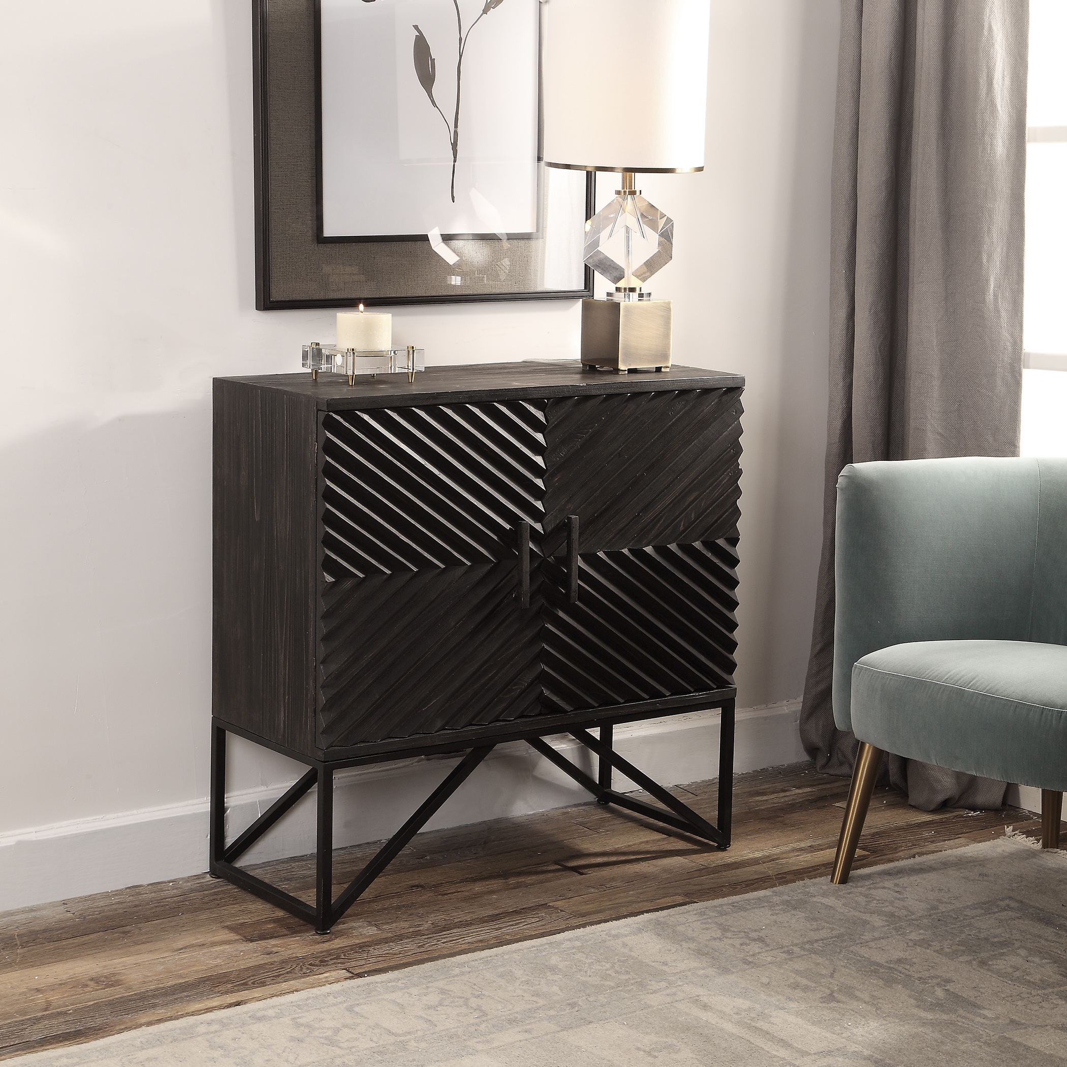 Zadie Ebony Accent Cabinet - Image 4