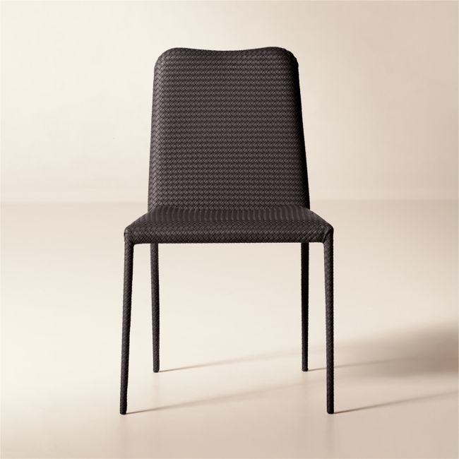 Duke Sienna Brown Vegan Leather Armless Dining Chair - Image 0