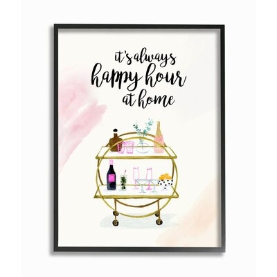 Happy Hour Text Tray Drinks Watercolor Glam Phrase Happy Hour Text Tray Drinks Watercolor Glam Phrase by Design By Victoria Borges - Graphic Art - Image 0