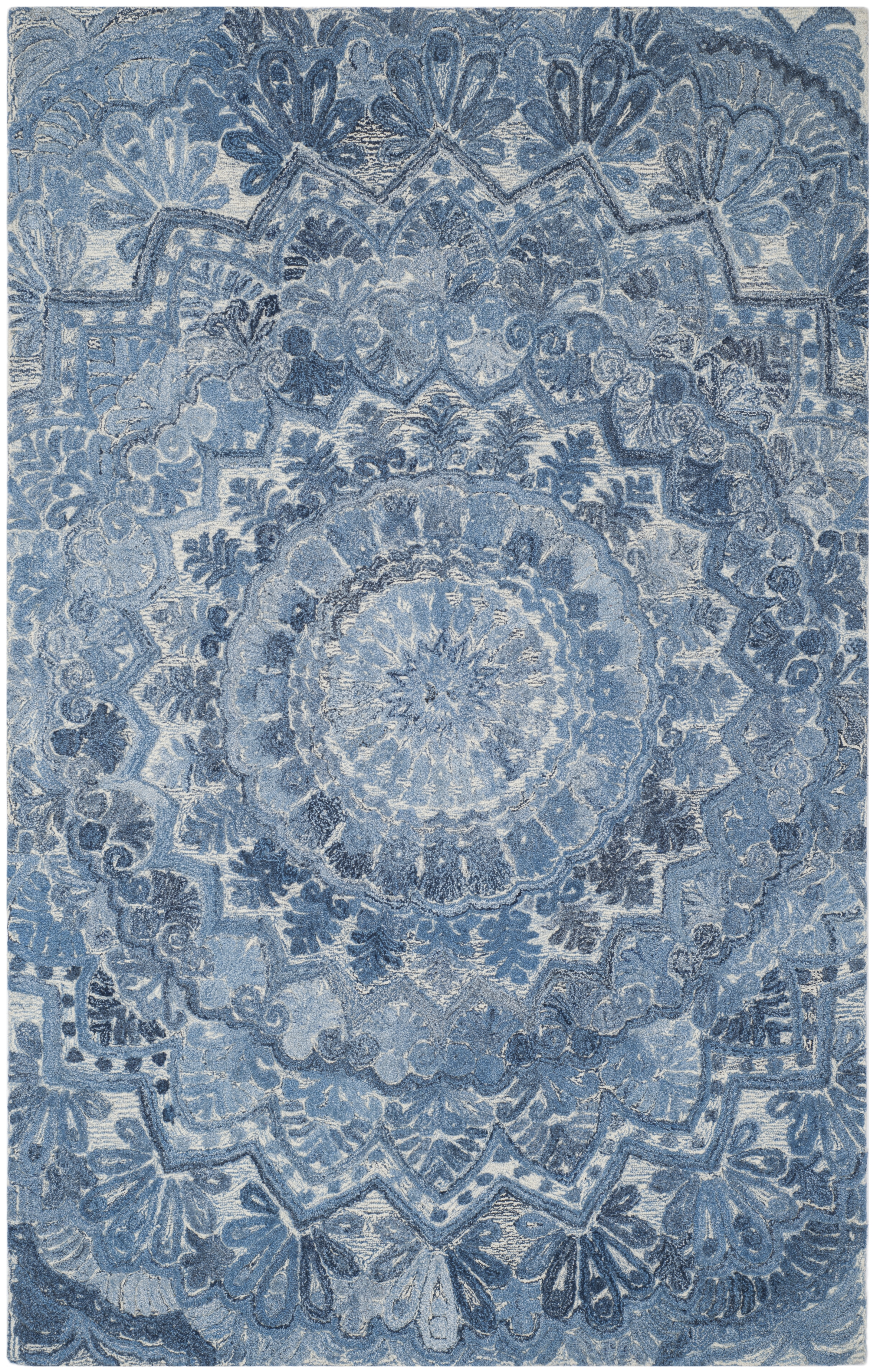 Arlo Home Hand Tufted Area Rug, MRQ110D, Blue/Ivory,  5' X 8' - Image 0