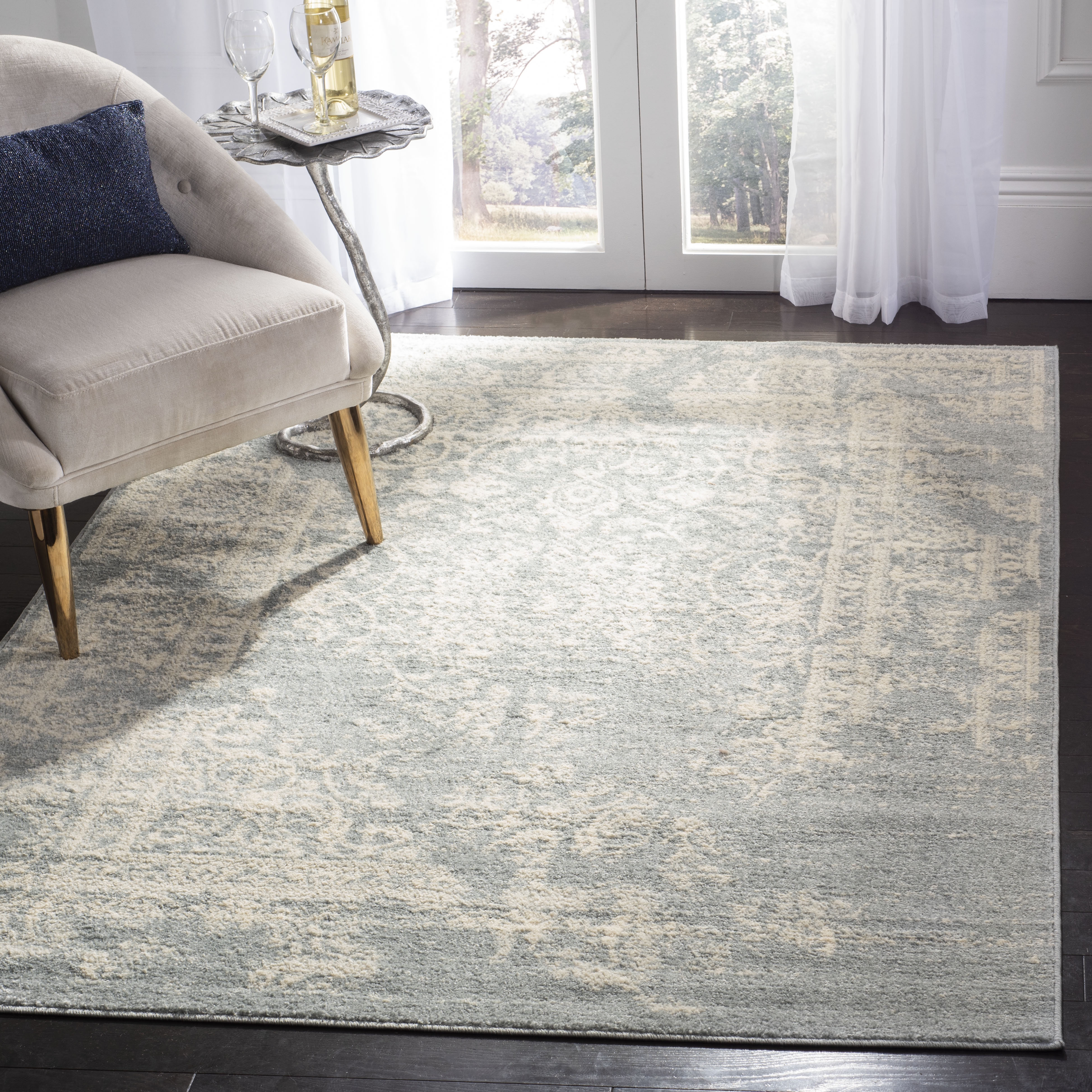 Arlo Home Woven Area Rug, ADR101T, Slate/Ivory,  5' 1" X 7' 6" - Image 1